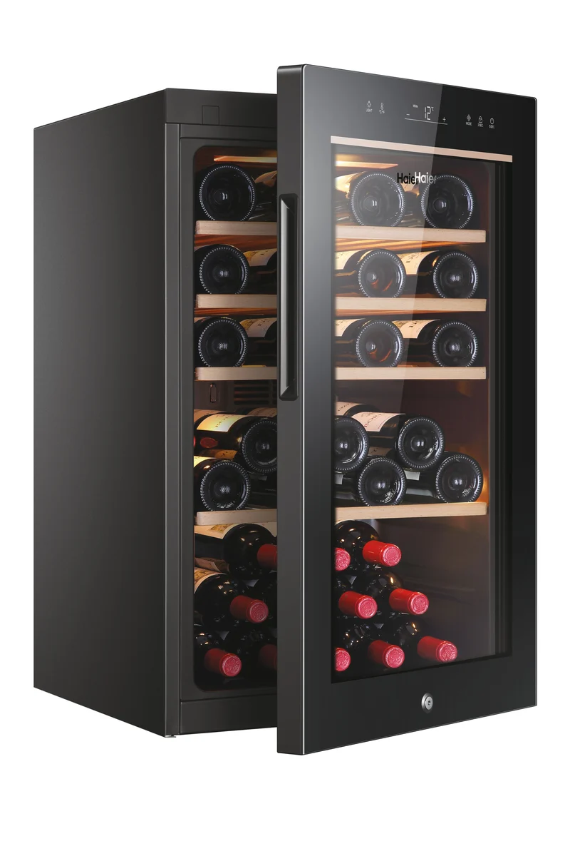 Cave à vin Haier Wine Bank Série 50 HWS49GA avec compresseur, pose libre, noire, 49 bouteilles