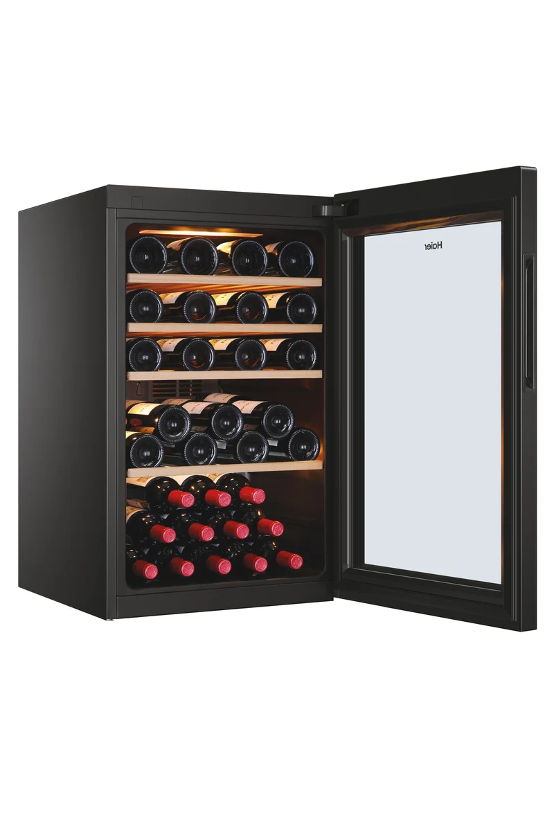 Cave à vin Haier Wine Bank Série 50 HWS49GA avec compresseur, pose libre, noire, 49 bouteilles