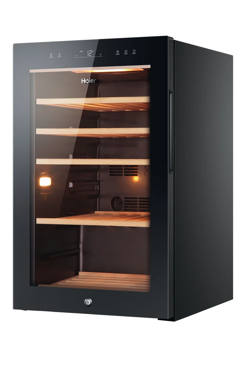 Cave à vin Haier Wine Bank Série 50 HWS49GA avec compresseur, pose libre, noire, 49 bouteilles