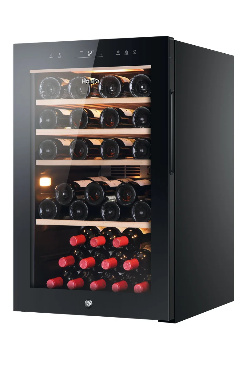 Cave à vin Haier Wine Bank Série 50 HWS49GA avec compresseur, pose libre, noire, 49 bouteilles