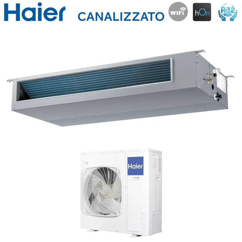 Climatiseur gainable Haier, puissance moyenne, 36 000 BTU, R-32, Wi-Fi en option