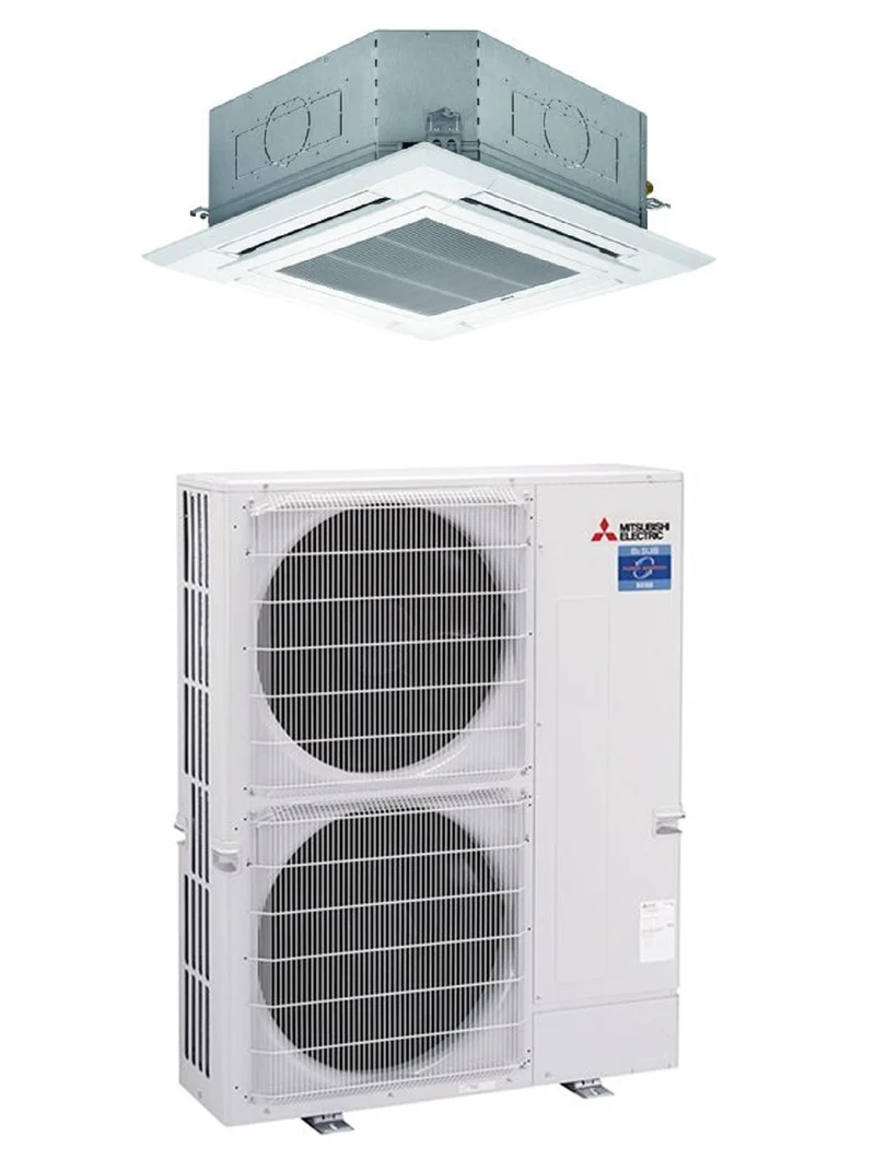 Climatiseur cassette Mitsubishi Electric 42 000 BTU R-410 avec Wi-Fi, grille et commande en option incluses