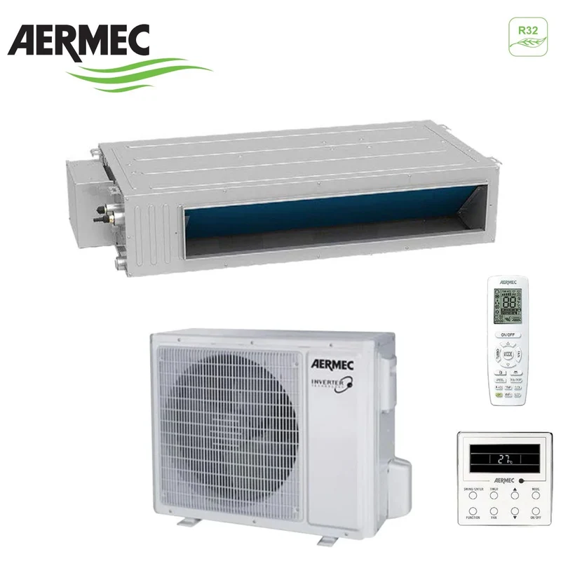 Climatiseur gainable Aermec LCG850D 29 000 BTU R-32 avec télécommande et commande filaire