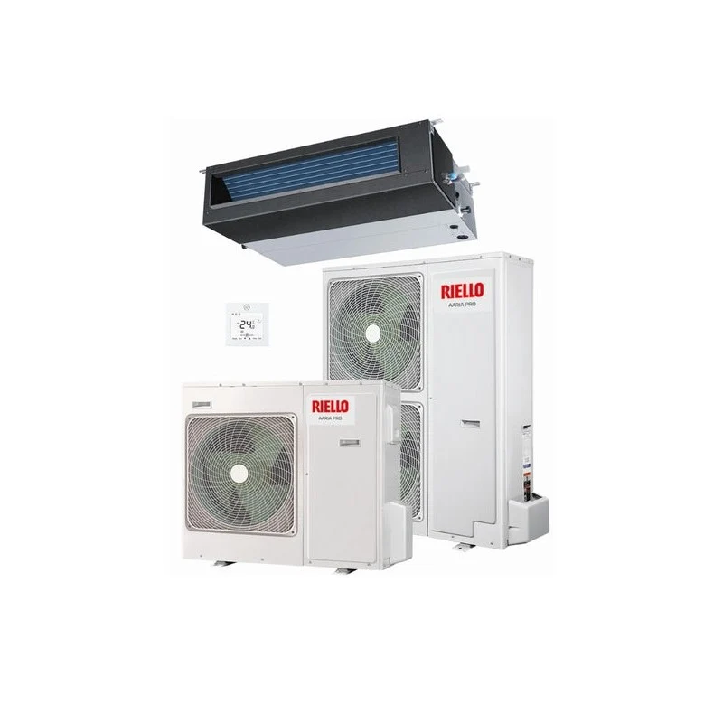 Climatiseur gainable triphasé Riello Aaria Pro AMD 140 PC R-32 de 48 000 BTU avec commande filaire standard