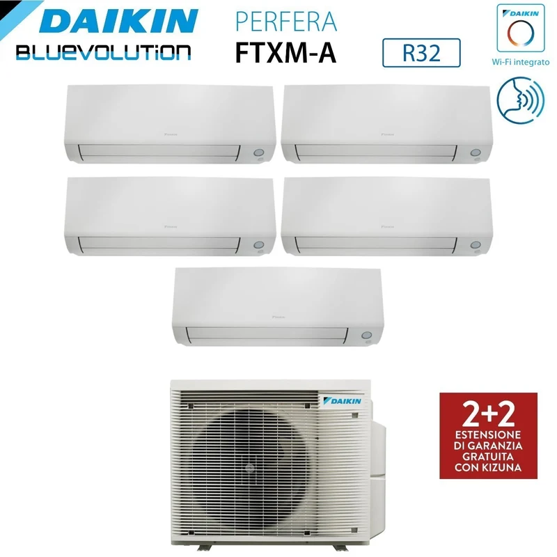 Climatiseur penta-split Daikin Perfera All Seasons 7+7+7+9+15 avec 5MXM90A R-32 et Wi-Fi intégré - Garantie italienne