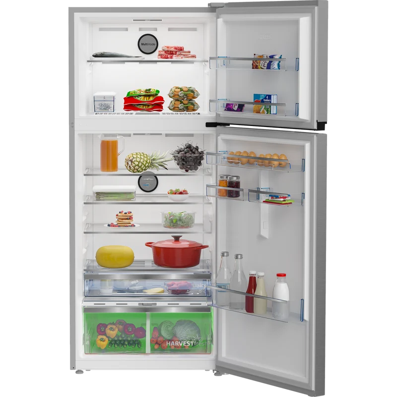Réfrigérateur Beko B7RDNE595LXPW 557 litres, classe D, double porte (H 186 x L 78 x P 75 cm), finition No Frost, acier inoxydable