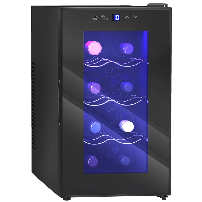 Cave à vin EasyComfort 8 bouteilles, capacité 21 L, écran tactile et clayettes réglables, noire