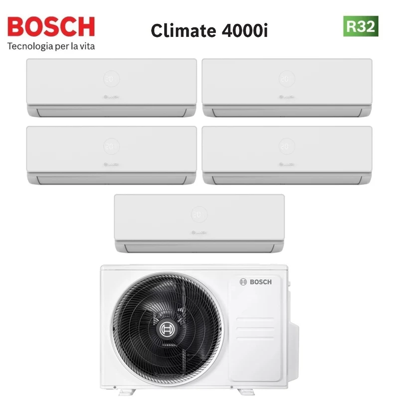 Climatiseur Penta-Split Bosch 9+9+12+12+12 BTU R-32 Wi-Fi en option | 5000M