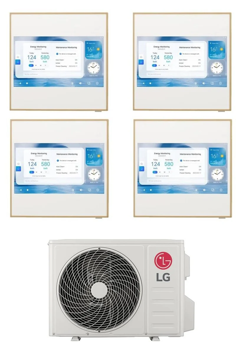 Climatiseur quadri-split inverter LG ARTCOOL GALLERY LCD 9+9+12+12 avec MU4R27 R-32 et Wi-Fi intégré