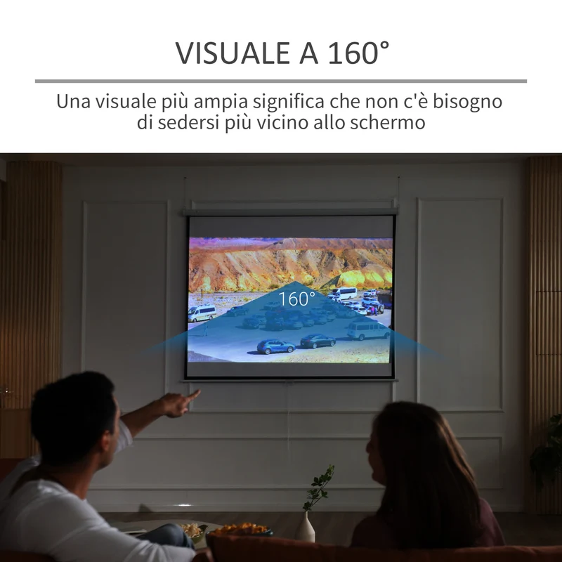 Écran de projection Easycomfort 100", format 16:9/4:3, hauteur réglable, 210 x 8,6 x 7 cm, noir et blanc