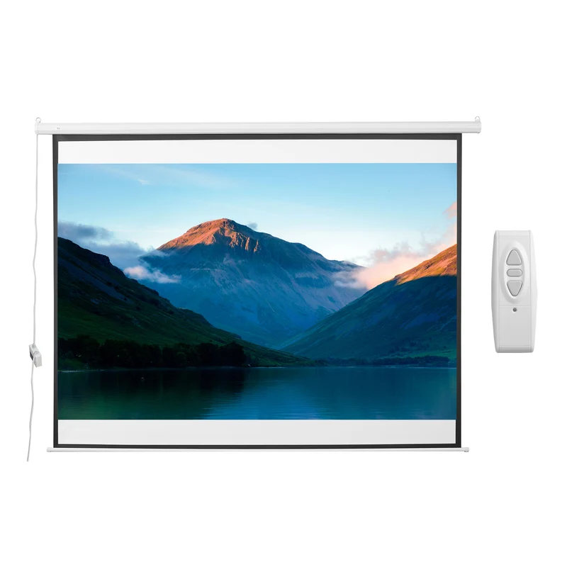 Écran de projection Easycomfort 120 pouces, format 4:3, réglable avec télécommande, écran de projection motorisé compact, 244 x 183 cm, blanc