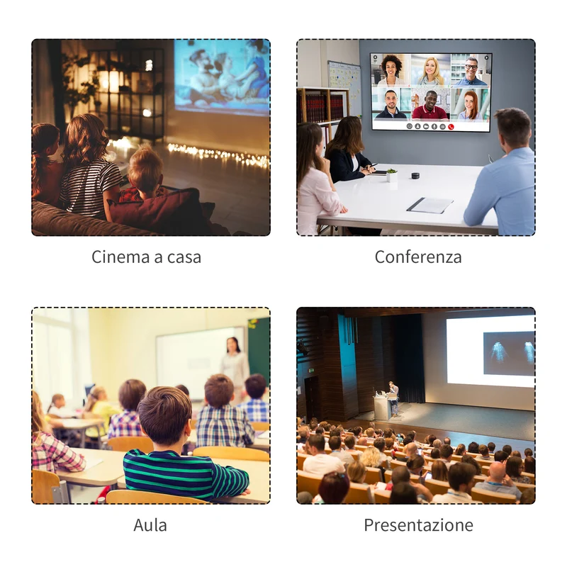 Écran de projection Easycomfort 120", format 16:9/4:3, hauteur réglable, 251,8 x 8,6 x 7 cm, noir et blanc