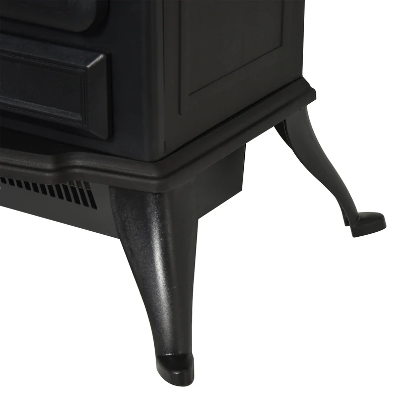 Cheminée électrique Easycomfort avec effet flamme, puissance 1000 W / 2000 W, en ABS et verre, 45 × 28 × 54 cm, noir.