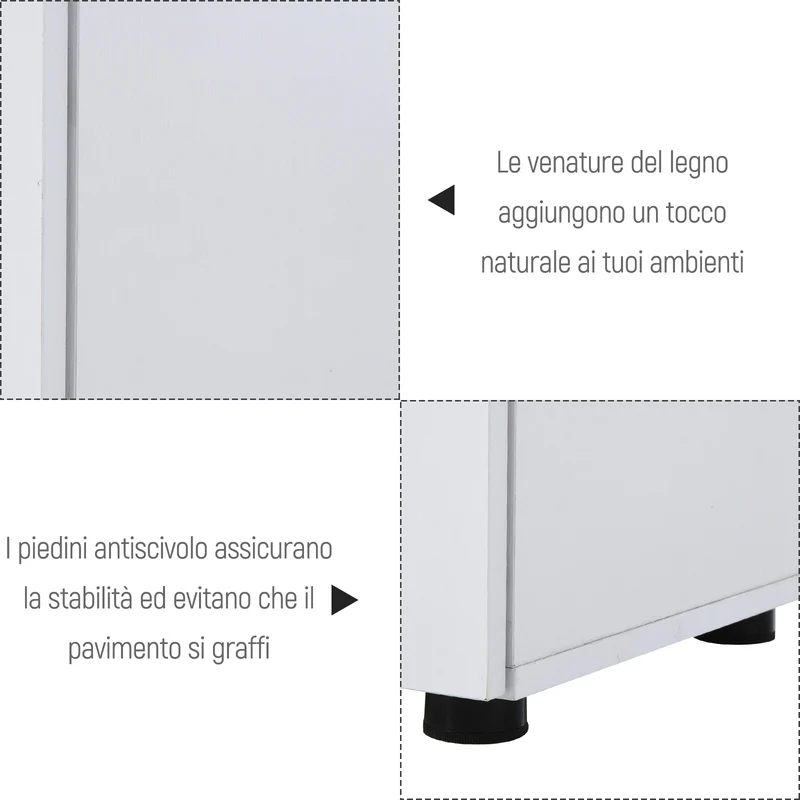 Armoire de bureau multifonction Easycomfort avec serrure, classeur à 2 portes et étagère intérieure en bois, blanche, 80 x 40 x 80 cm