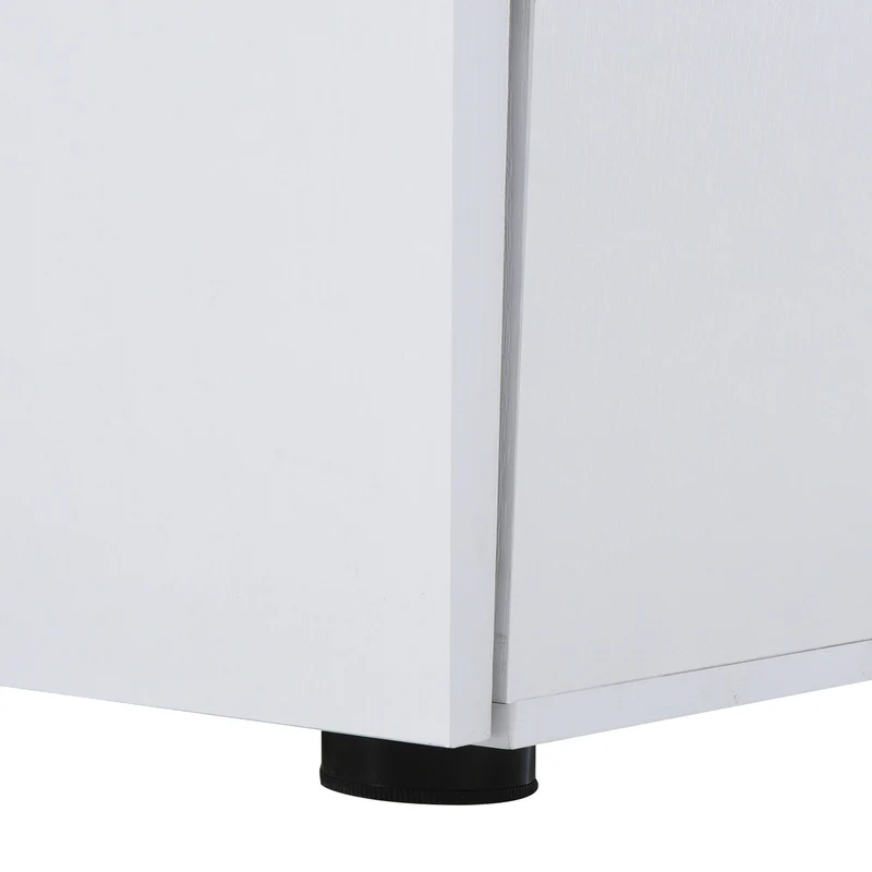 Armoire de bureau multifonction Easycomfort avec serrure, classeur à 2 portes et étagère intérieure en bois, blanche, 80 x 40 x 80 cm