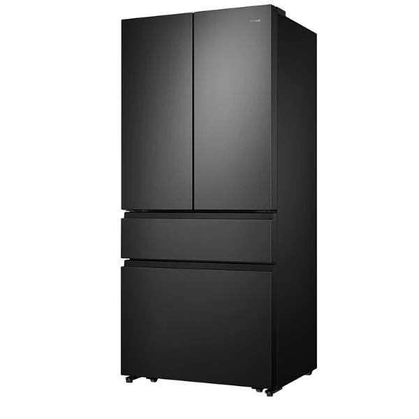 Réfrigérateur Hisense RF540N4SBF2 389 litres à portes françaises, classe E (H 181,7 x L 79,4 x P 70,6 cm), dégivrage automatique, noir.