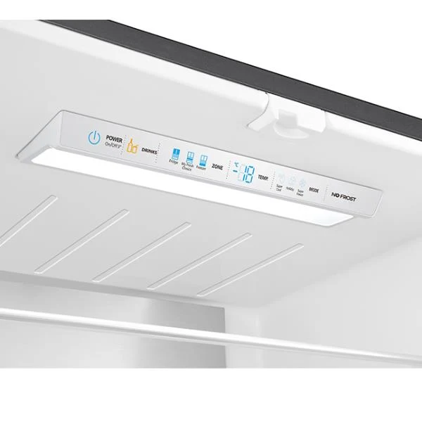 Réfrigérateur Hisense RF540N4SBF2 389 litres à portes françaises, classe E (H 181,7 x L 79,4 x P 70,6 cm), dégivrage automatique, noir.
