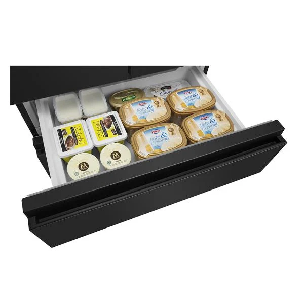 Réfrigérateur Hisense RF540N4SBF2 389 litres à portes françaises, classe E (H 181,7 x L 79,4 x P 70,6 cm), dégivrage automatique, noir.