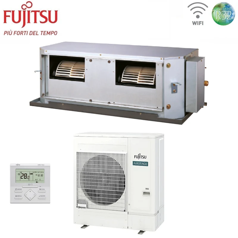 Climatiseur gainable Fujitsu série KH haute performance 45 000 BTU ARXG45KHTB R-32 monophasé avec Wi-Fi en option