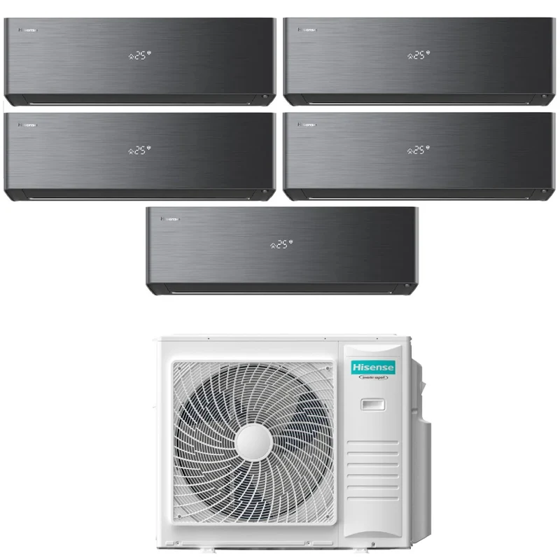 Climatiseur penta-split inverter Hisense ENERGY PRO X BLACK 9+9+9+9+9 Penta avec Wi-Fi intégré 5AMW105U4RQC R-32