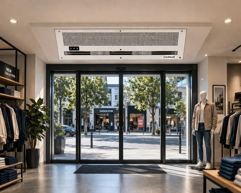 Rideau d'air intégré Klimaline ECOLINE 1S.738B 120 cm, 2 vitesses, sans résistance, télécommande incluse