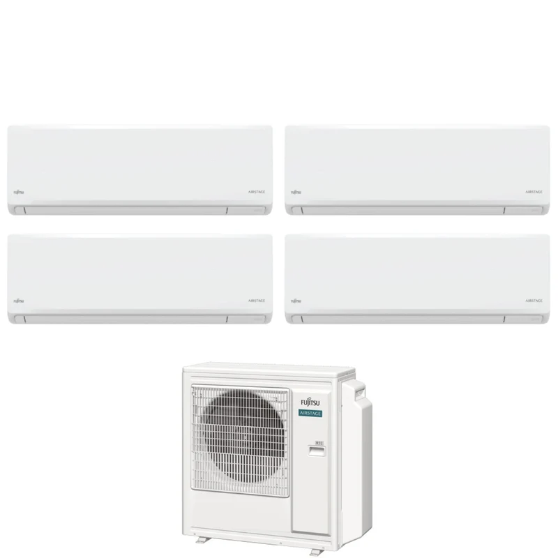 Climatiseur Fujitsu Quadri Split Inverter KN AIRSTAGE 7+7+7+7 avec AOEG30KBTA4 R-32 et Wi-Fi intégré