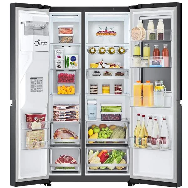 Réfrigérateur LG GSXV91MCAE 635 litres Classe E côte à côte (H 179 x L 91,3 x P 73,5 cm) Wi-Fi avec SmartThinQ Noir