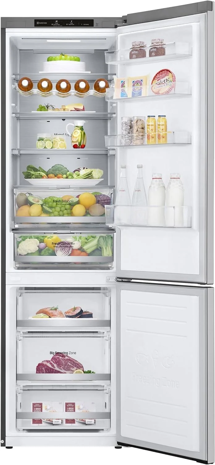 Réfrigérateur combiné LG GBB72NSVCN1 384 litres Classe C (H 203 x L 59,5 x P 67,5 cm) en acier inoxydable No Frost