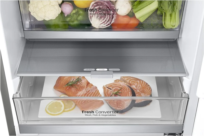 Réfrigérateur combiné LG GBB72NSVCN1 384 litres Classe C (H 203 x L 59,5 x P 67,5 cm) en acier inoxydable No Frost