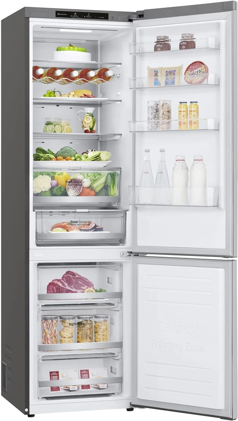 Réfrigérateur combiné LG GBB72NSVCN1 384 litres Classe C (H 203 x L 59,5 x P 67,5 cm) en acier inoxydable No Frost