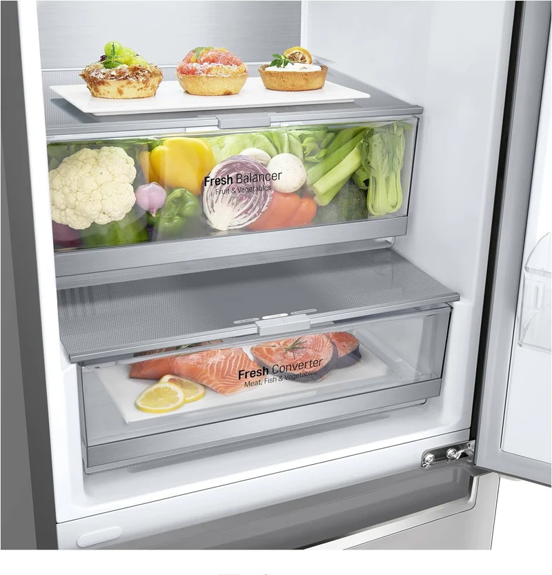 Réfrigérateur combiné LG GBB72NSVCN1 384 litres Classe C (H 203 x L 59,5 x P 67,5 cm) en acier inoxydable No Frost