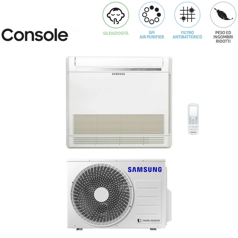 Climatiseur mural Samsung Inverter 12 000 BTU AC035RNJDKG/EU R-32 avec Wi-Fi en option et télécommande standard incluse