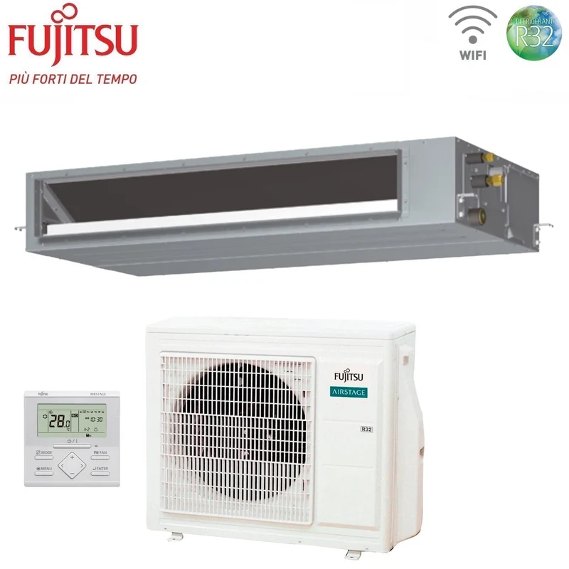 Climatiseur gainable Fujitsu KMTAP Eco 22 000 BTU ARXH22KMTAP R-32 avec Wi-Fi et commande filaire en option