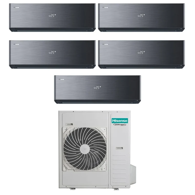 Climatiseur penta-split Hisense ENERGY PRO X BLACK 9+9+9+9+12 Inverter Penta avec Wi-Fi intégré 5AMW125U4RTA R-32