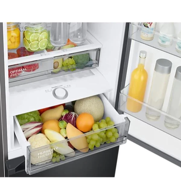 Réfrigérateur Samsung RB38A7B6BB1 Bespoke 387 litres Classe B (H 511 x L 151 x P 167 cm) No Frost, Technologie SpaceMax, Couleur : Noir Optimal Fresh