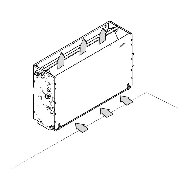 Ventilconvettore Fan Coil da Incasso Aermec FCZ-P 150 Installazione Verticale / Orizzontale Batteria Principale Maggiorata Senza Comando