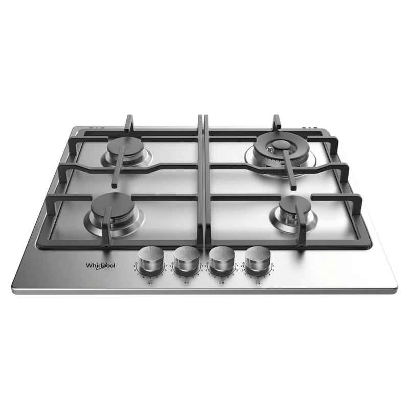 Plaque de cuisson à gaz Whirlpool TGML 661 à 4 brûleurs (L58 x P51) en acier inoxydable