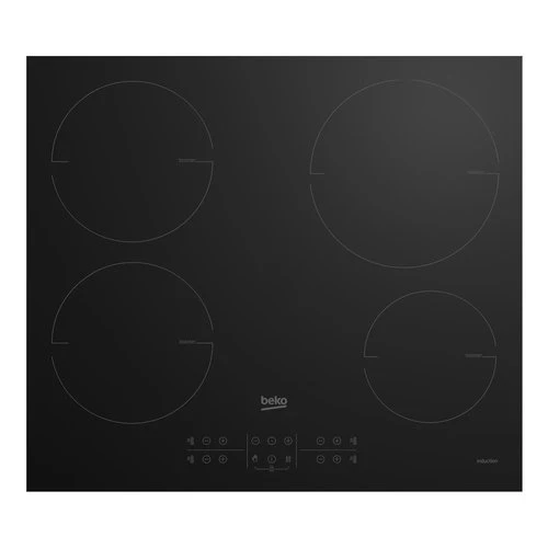 Plaque de cuisson à induction 4 feux Beko Hii 64200 Mt (L 58 x P 51 cm) en vitrocéramique noire