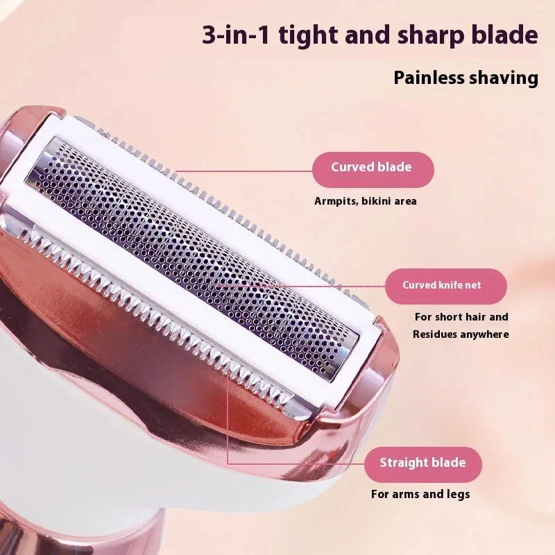 Five-In-One Lady Body Hair Shaver Women's Electric Private Part Hair Trimmer Device