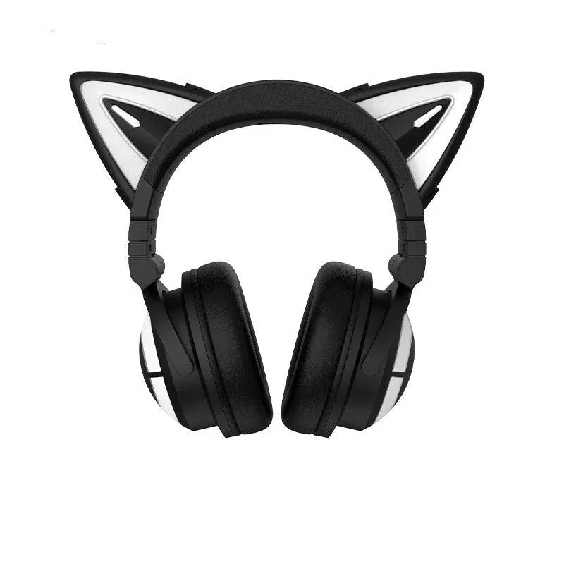 Cute Girl Game Gaming Wireless Headset With Cat Ears & Glowing LED Lights