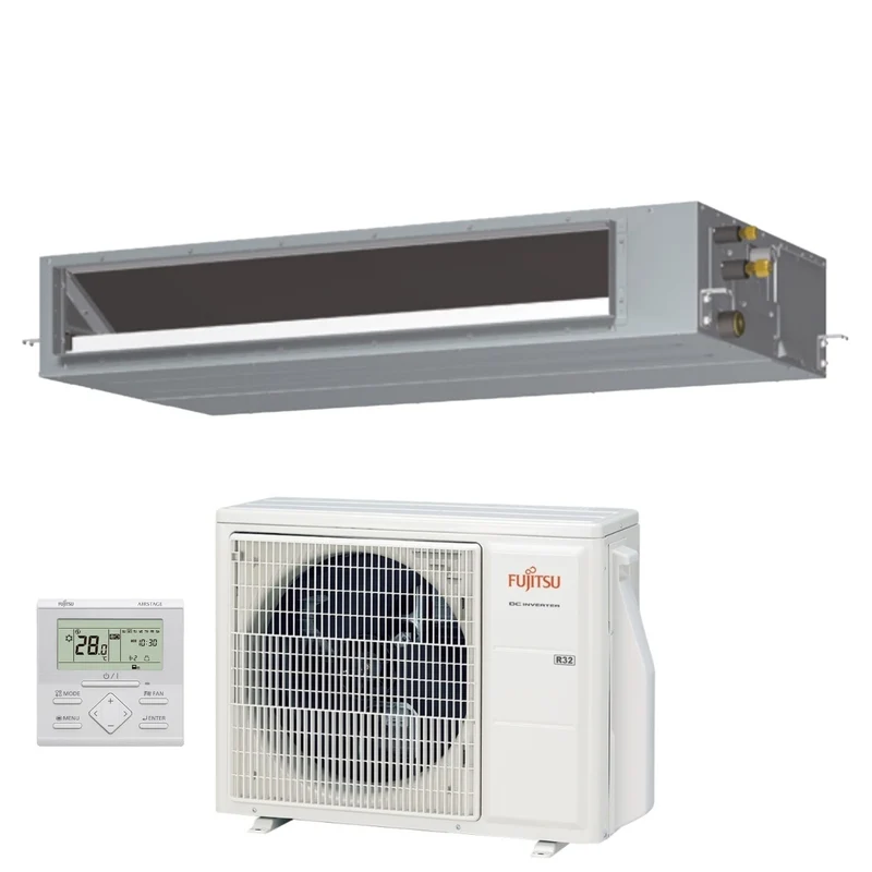 Climatiseur gainable Fujitsu série KM ECO 30 000 BTU ARXH30KMTAP R-32 3NGF89880 avec télécommande filaire incluse