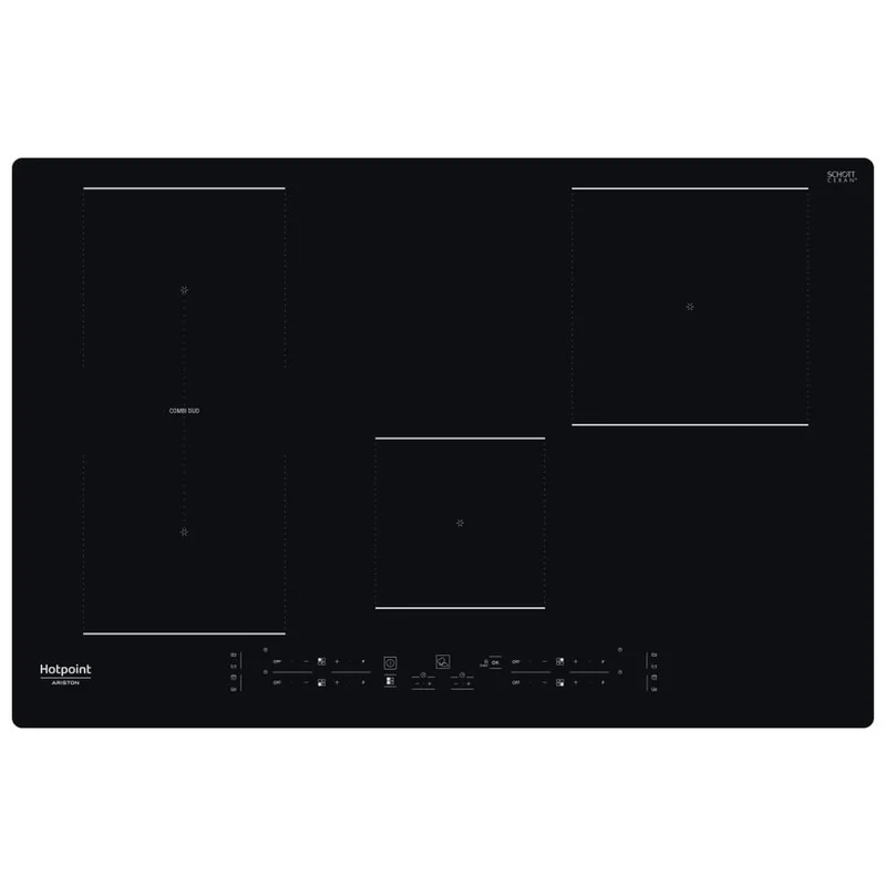 Plaque à induction Hotpoint HB 0577B NE 4 brûleurs (L77 x P51) en vitrocéramique noire