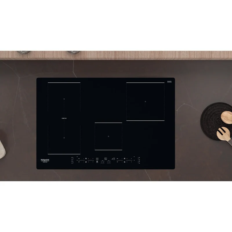 Plaque à induction Hotpoint HB 0577B NE 4 brûleurs (L77 x P51) en vitrocéramique noire