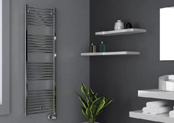 Sèche-serviettes électrique Cordivari LISA 22 en acier chromé avec thermostat d'ambiance numérique ECO