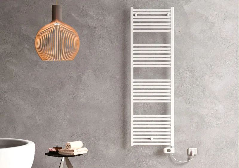 Sèche-serviettes électrique Cordivari LISA 22 en acier blanc avec thermostat d'ambiance numérique ECO