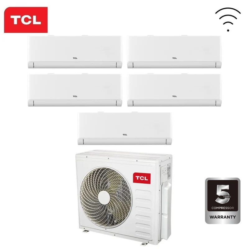 Climatiseur penta-split TCL BreezeIN 9+9+9+9+9 Penta avec MT4250 R-32 et Wi-Fi intégrés