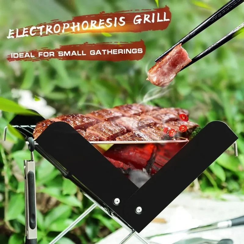 Portable Foldable Stainless Steel Outdoor Camping BBQ Grill