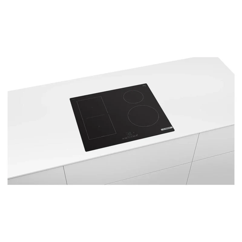 Plaque à induction Bosch Série 4 PVS61RBB5E (L 59,2 x P 52,2 cm) PowerBoost ReStart Vitrocéramique Noire
