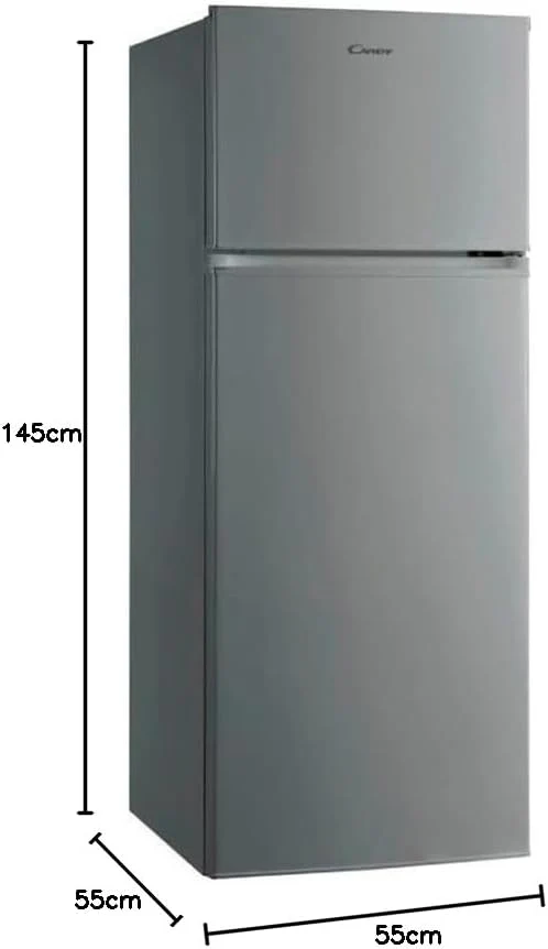 Réfrigérateur statique à deux portes Candy CDV1S514FS 213 litres, classe F (H 145 x L 54 x P 57 cm), argent