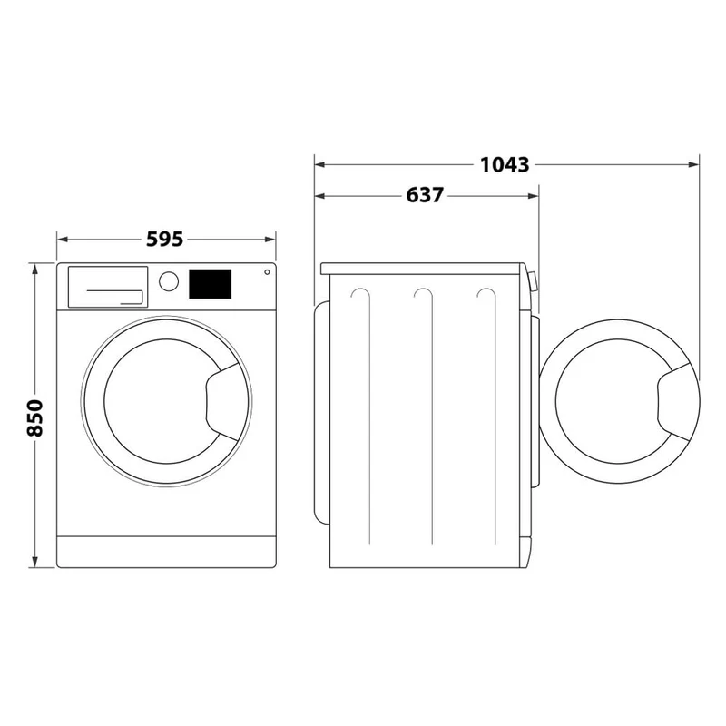 OFFRES SPÉCIALES Machine à laver Hotpoint NF96WK IT à chargement frontal, 9 kg, classe A, 1400 tr/min (H 85 x L 59,5 x P 60,5 cm), hygiène vapeur, moteur Inverter.